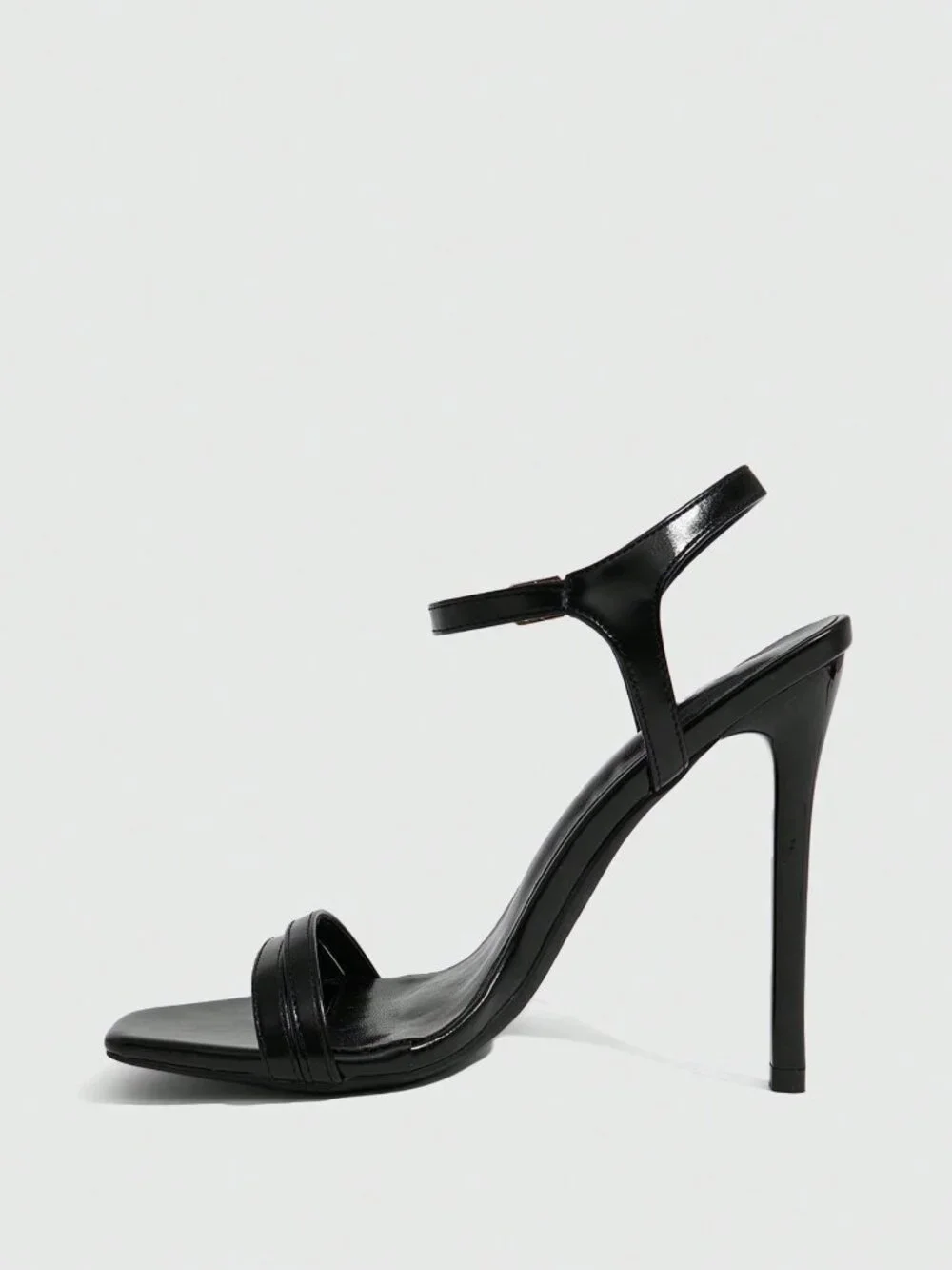 Black Sexy Women's High Heel Square Toe Sandals